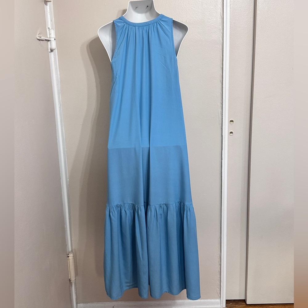 Flawed - Prologue - Sleeveless Chambray Hi Low Dress - Picture 3 of 6
